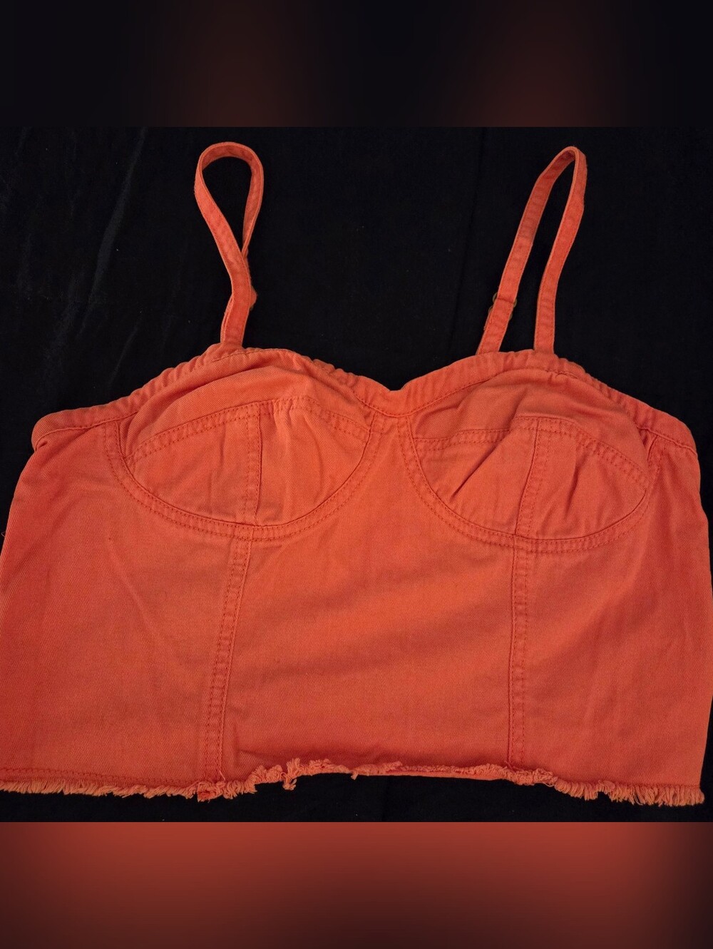 Japna coral crop top, size Large. 100% cotton, made in India.